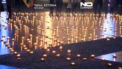 No Comment. 1 000 bougies allumées à Tallinn et Riga en solidarité avec l'Ukraine