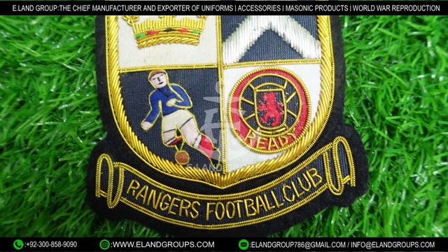 Custom Hand Made Embroidery Blazer Badge, Ceremonial Uniforms Bullion Wire Blazer Badge