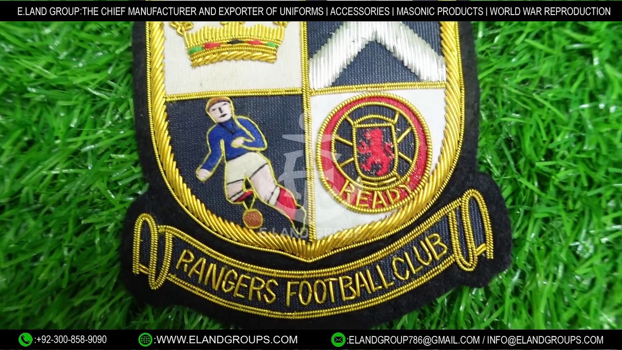 Custom Hand Made Embroidery Blazer Badge, Ceremonial Uniforms Bullion Wire Blazer Badge