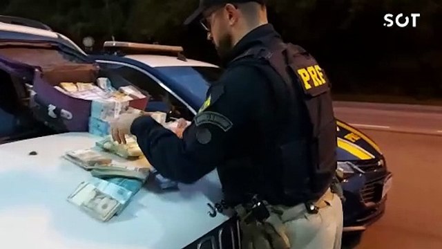 PRF apreende mais de R$ 1,5 milhão com casal que fugia após furto em banco