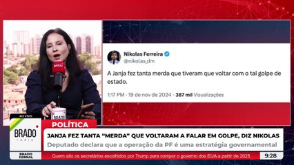 “FEZ TANTA MERDA QUE VOLTARAM A FALAR DE GOLPE”, DIZ NIKOLAS SOBRE JANJA