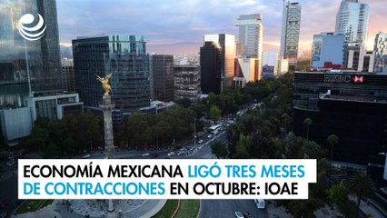 Economía mexicana ligó tres meses de contracciones en octubre: IOAE
