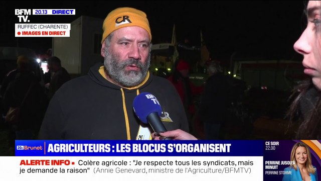 On organise le camp pour tenir plusieurs jours pour que les magasins Leclerc se vident et qu'ils ne puissent pas réapprovisionner : à Ruffec, en Charente, les agriculteurs bloquent une centrale d'achats Leclerc
