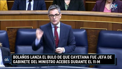 Bolaños lanza el bulo de que Cayetana fue jefa de gabinete del ministro Acebes durante el 11-M