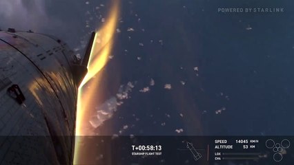 Reentrada y aterrizaje de Starship durante el sexto vuelo
