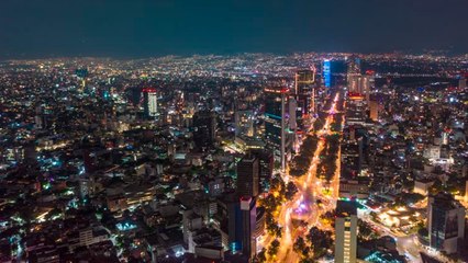 Ciudad de México y la hermosa visual nocturna captada desde un helicoptero