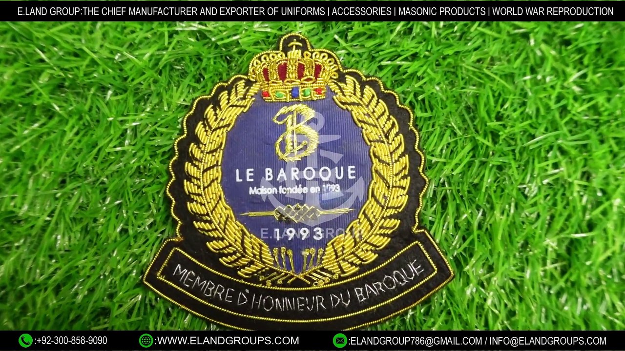 Hand Embroidery Bullion badges, hand embroidered badge, Hand Embroidery