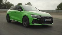 The new Audi RS 3 Sportback in Kyalami green Driving Video