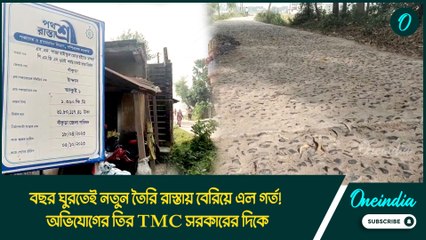 বছর ঘুরতেই নতুন তৈরি রাস্তায় বেরিয়ে এল গর্ত! অভিযোগের তির TMC সরকারের দিকে