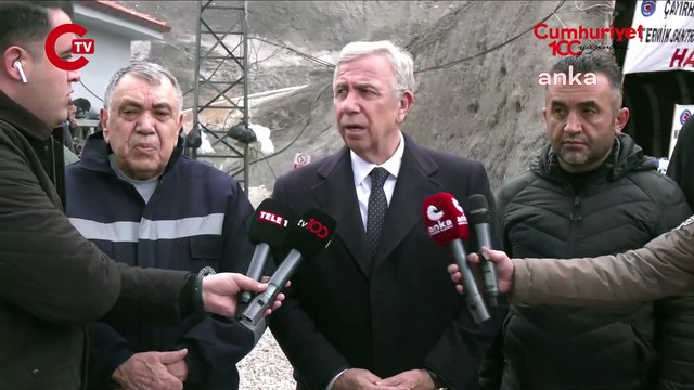 Mansur Yavaş Nallıhan'da madencilerin eylemine destek verdi... ABB olarak kendilerine eylemleri süresince destek olacağız
