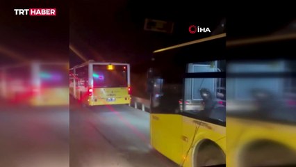 İETT otobüsleri emniyet şeridini ihlal etti