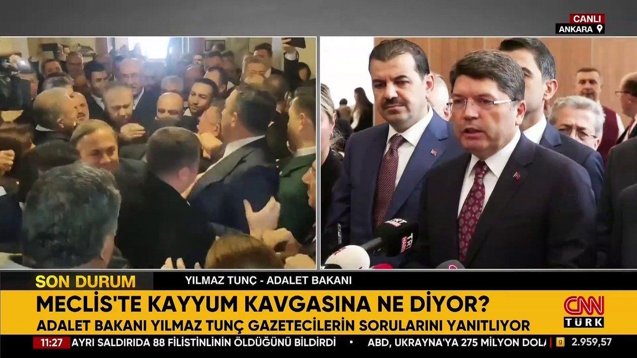 SON DAKİKA: Meclis komisyonunda gerginlik... Bakan Tunç: Meclis'te fiili saldırıya yer yok