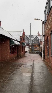 Lancer Court High Street in Wellington captured in the snow this morning