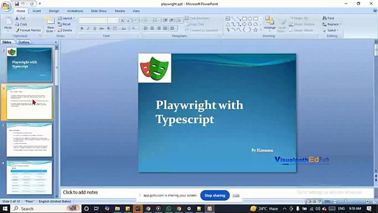 PlayWright Automation Online Recorded Demo Video