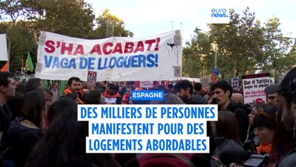 Des de milliers de personnes protestent contre la hausse des loyers à Barcelone