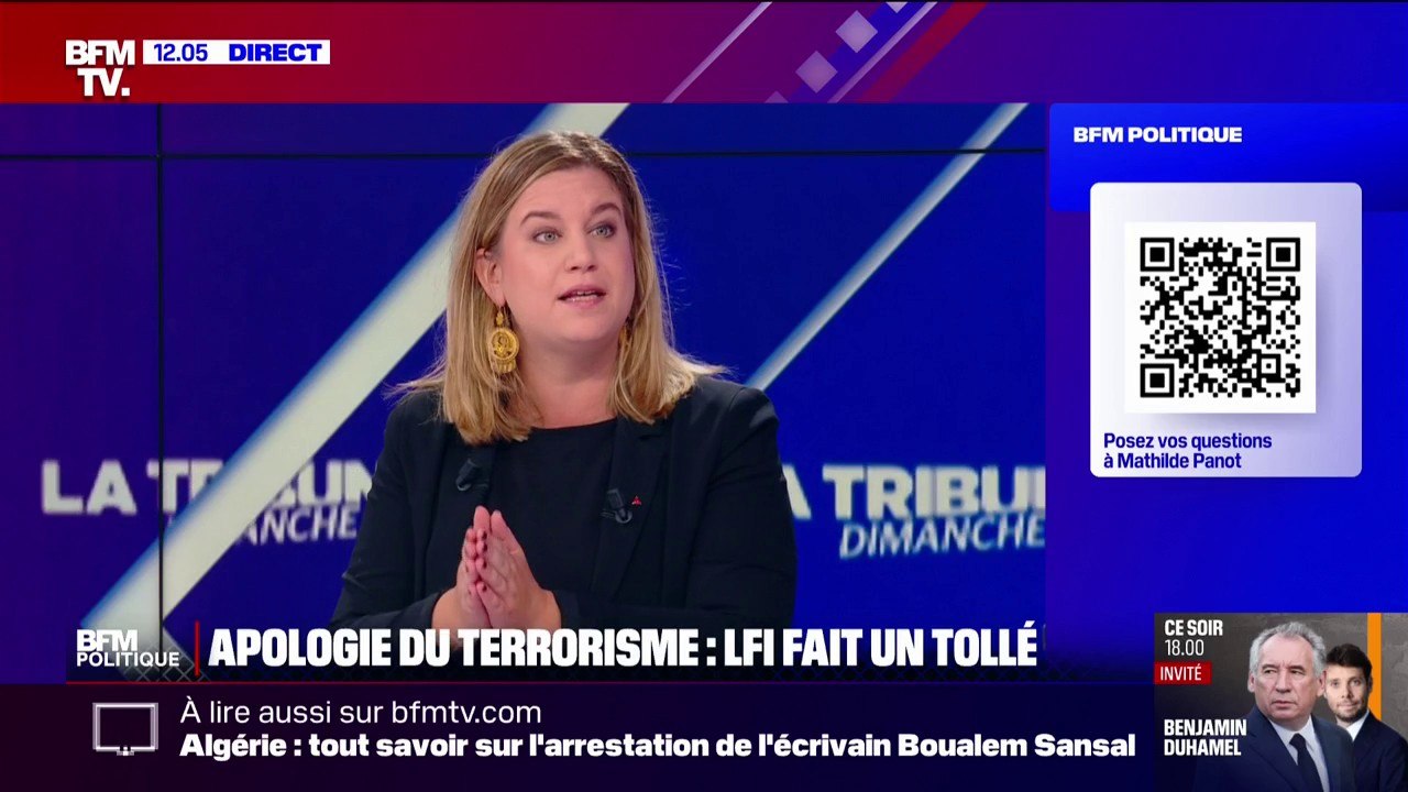 Mathilde Panot (LFI): "Nous n'abrogeons pas le délit d'apologie du terrorisme, nous le remettons dans le droit de presse"