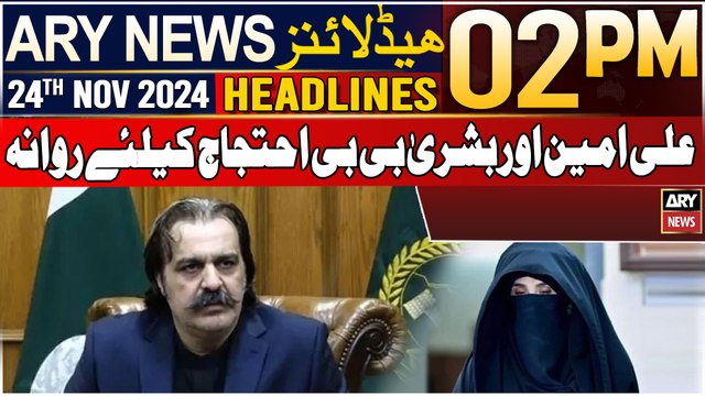 ARY News 2 PM Headlines | 24th Nov 2024 | Bushra Bibi and Ali Amin joined protest