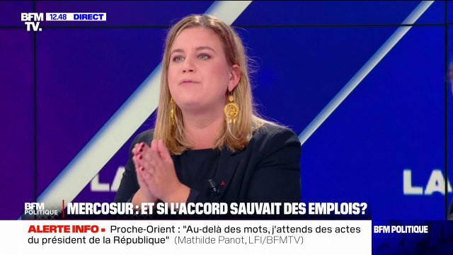 Mercosur: pour Mathilde Panot (LFI), les agriculteurs ont raison de se mobiliser contre ce traité de libre-échange