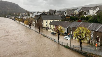 Storm Bert brings chaos: River Taff bursts banks in Pontypridd, communities on alert