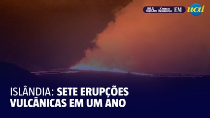 Sétima erupção vulcânica na Islândia em um ano