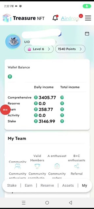 Un-Expected Earning in Treasure NFT.