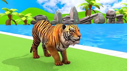 Paint Animals： Cow Duck Elephant Tiger Hippo Funny 3d Animal Transformation Crossing Fountain Game