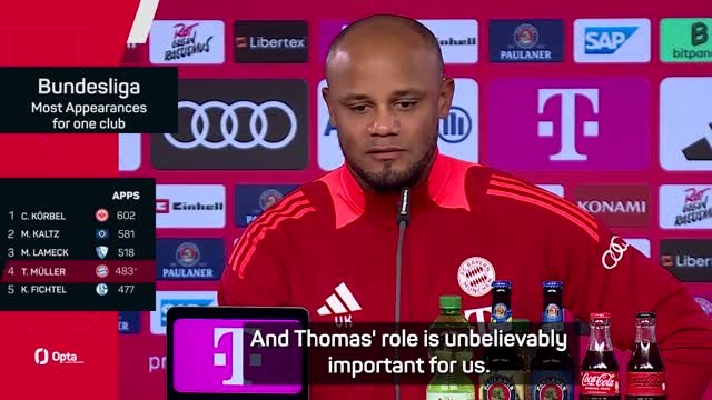 Muller still 'unbelievably important' for Bayern - Kompany