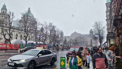 Snow at Belfast City Hall 21.11.24