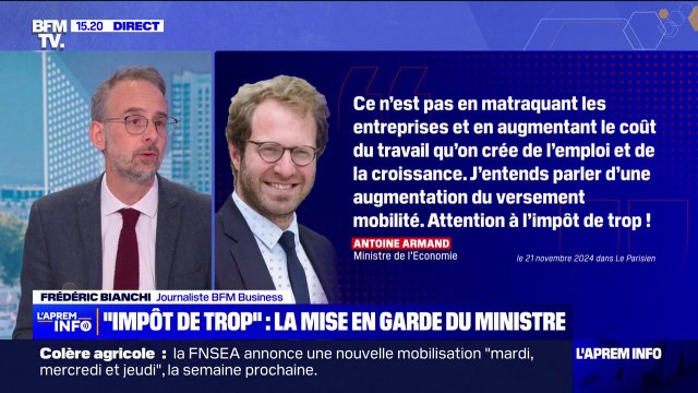 Attention à l'impôt de trop : la mise en garde d'Antoine Armand sur les cotisations patronales