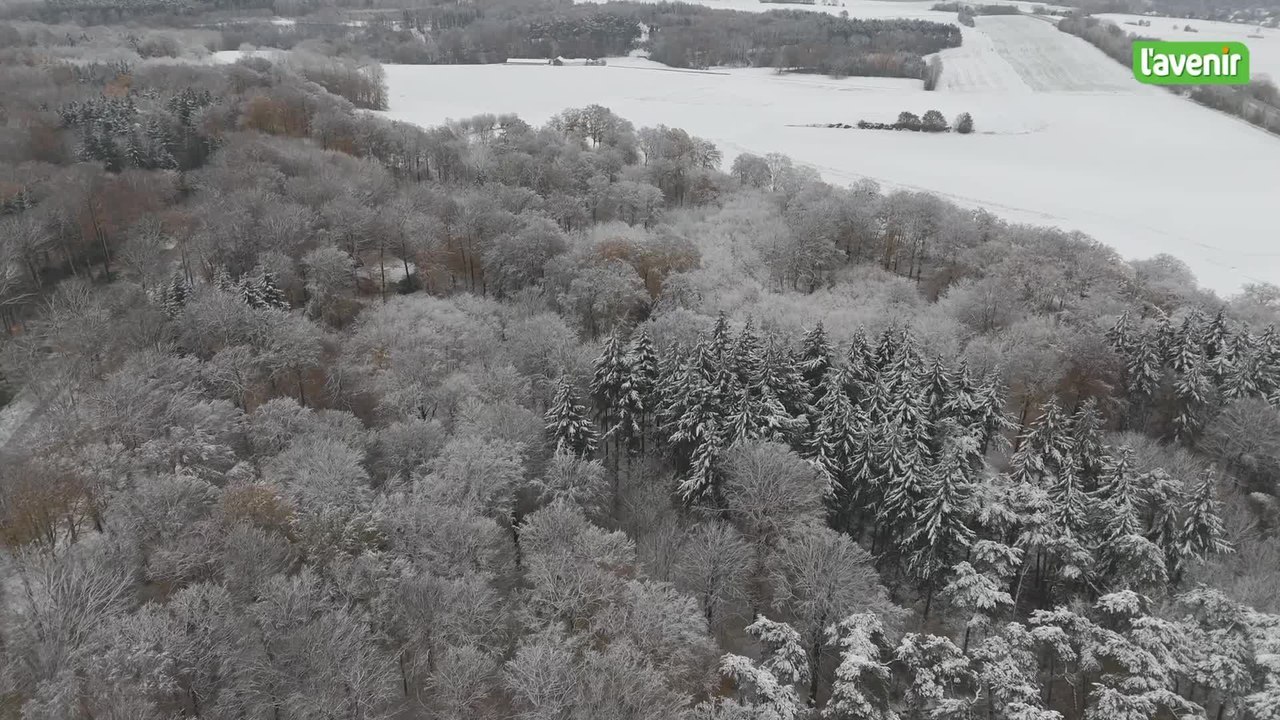 Le Brabant wallon vu du ciel : Un tapis de neige a recouvert le Brabant wallon