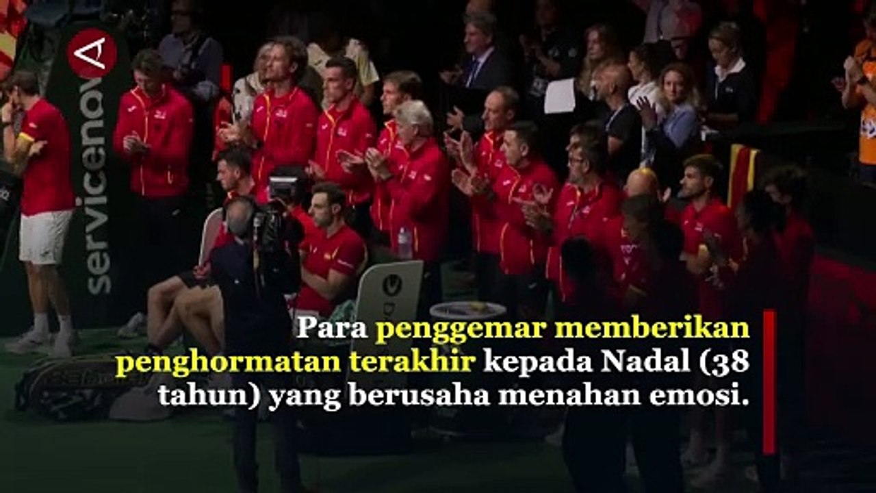 Nadal tinggalkan tenis dengan penuh haru setelah kalah di Piala Davis