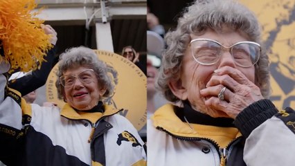 100-year-old celebrates birthday with 50,000 fans at a football stadium 💕