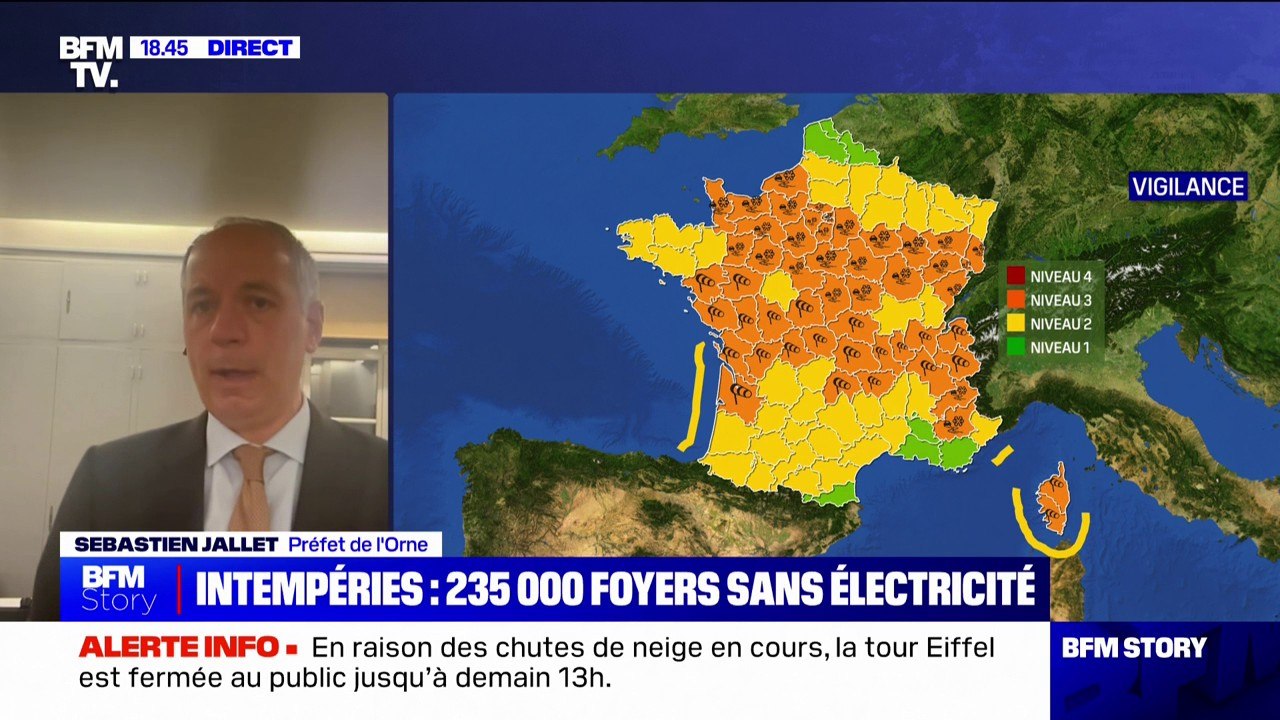Neige dans l'Orne: "Nous avons actuellement 35.000 foyers qui sont privés d'électricité", indique le préfet Sébastien Jallet