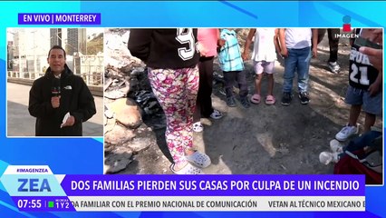 Incendio deja en la calle a dos familias en García, Nuevo León