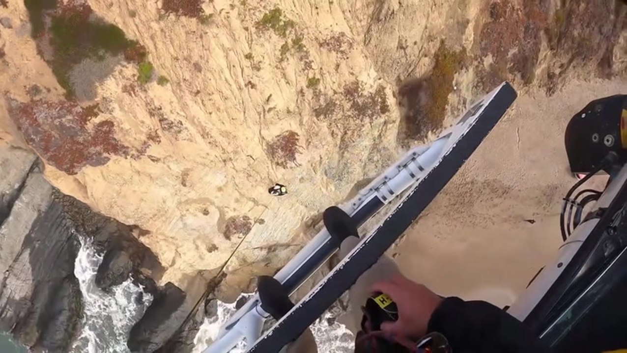 Watch: Injured man clings to cliff above San Francisco beach forcing dramatic rescue