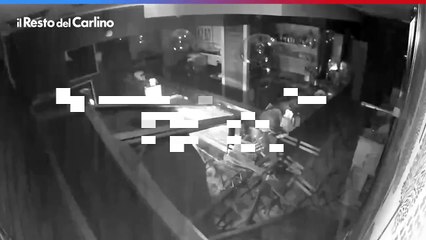 Spaccano tutto con l'auto: il video del furto nella gelateria