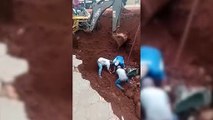 Milagre: Vídeo mostra trabalhadores socorrendo homem soterrado