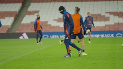 Arsenal women training ahead of their UWCL clash with Juventus