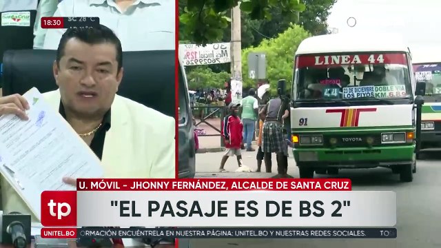 “Tenemos una ley dice que el precio del pasaje es Bs 2, el ciudadano no debe pagar más”, responde Jhonny tras anuncio de transportistas
