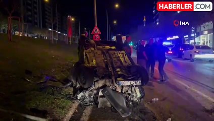Bursa'da Takla Atan Otomobilde 1 Yaralı