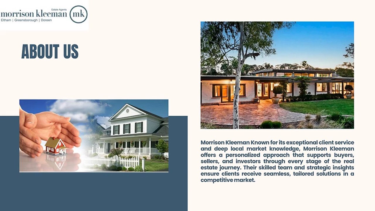 Morrison Kleeman is a leading real estate agents in the Eltham, Doreen, Watsonia, LowerPlenty and Greensborough. With a team of experienced and knowledgeable real estate agents, we provide except (2) (2) (4)