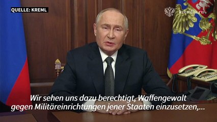 Putin droht mit Angriff auf westliche Waffengeber
