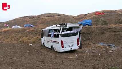 Cenazeye gidenleri taşıyan midibüs, şarampole devrildi: 29 yaralı