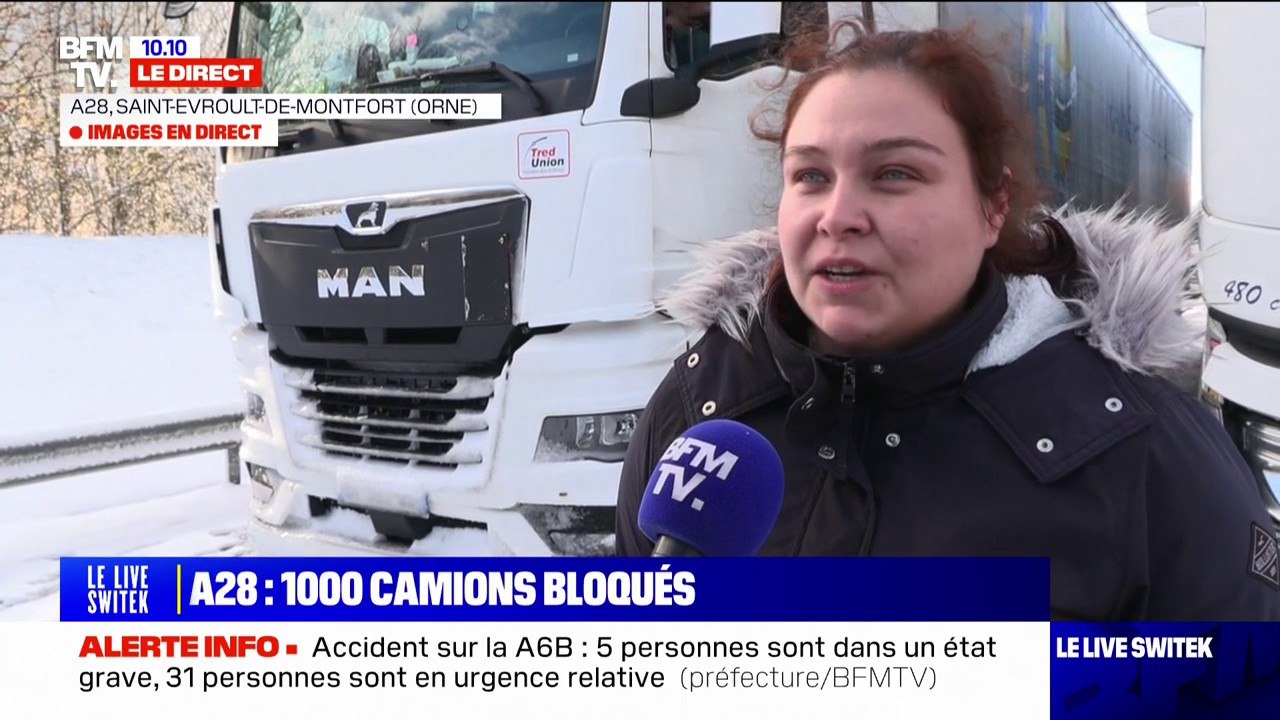 1.000 camions bloqués sur l'A28: "Une fois que l'interdiction a été mise, nous en tant que poids lourds on ne peut pas faire demi-tour"