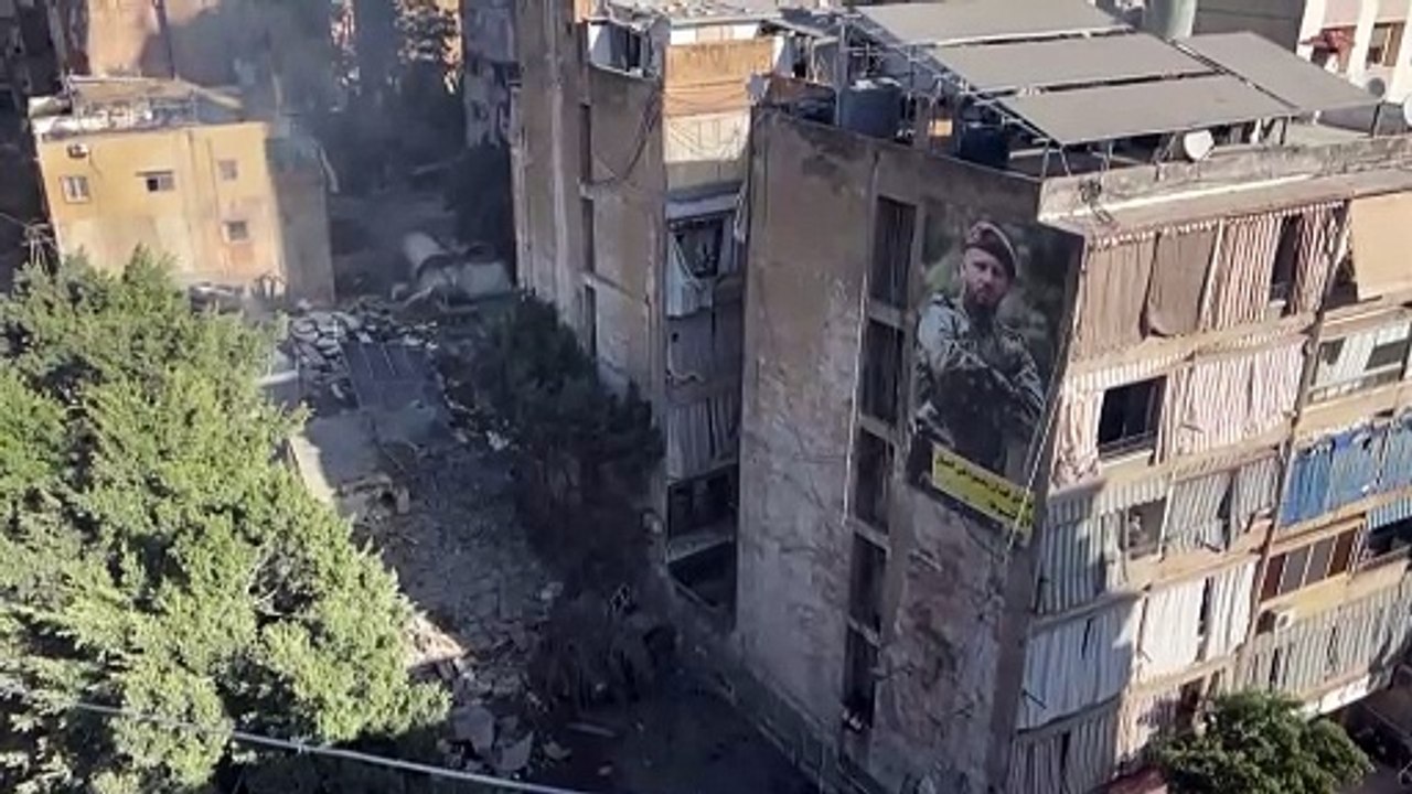 دمار كبير جراء غارة إسرائيلية في منطقة الشياح في ضاحية بيروت