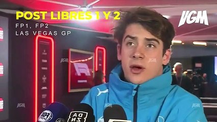 colapinto despues de las prácticas 1 y 2 en las Vegas