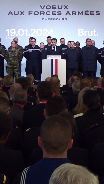 Emmanuel Macron lors de la présentation de ses voeux armées