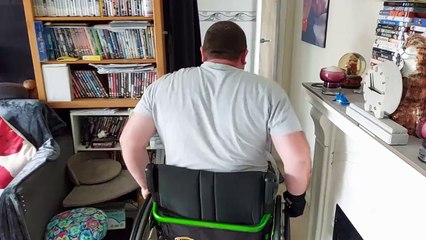 Shaun Singleton demonstrates daily struggles in home