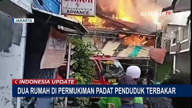 Kebakaran Melanda 2 Rumah di Permukiman Padat Penduduk Johar Baru Jakarta