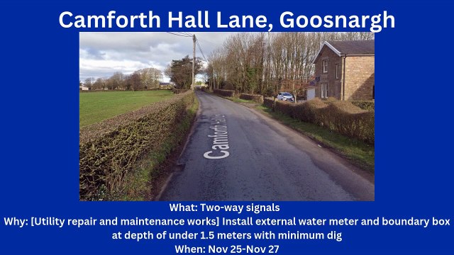 Roadworks starting in Preston & South Ribble (25/11-1/12)